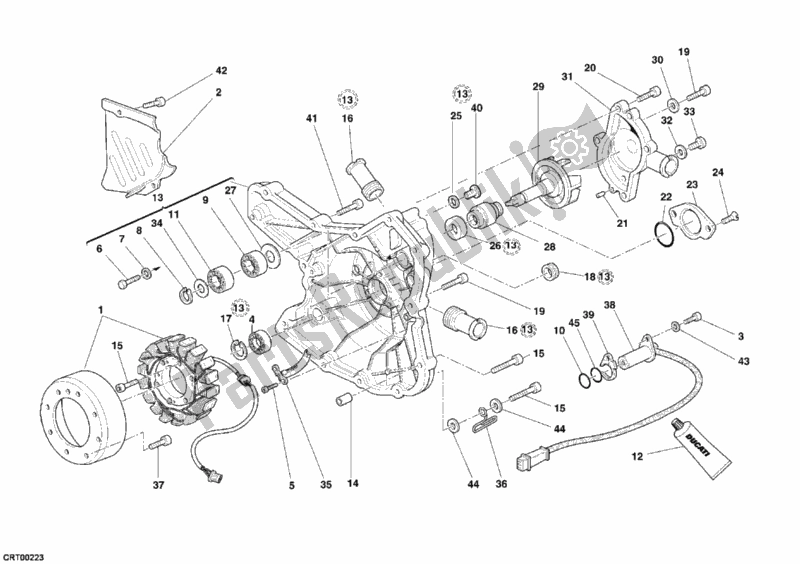 Alle onderdelen voor de Generatorafdekking - Waterpomp van de Ducati Superbike 749 Dark 2005